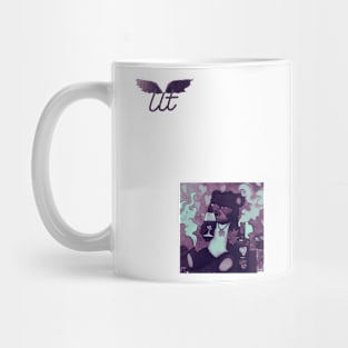 LitQ - Cute teddy bear drinks wine on Valentine's Day anime art vibe Mug